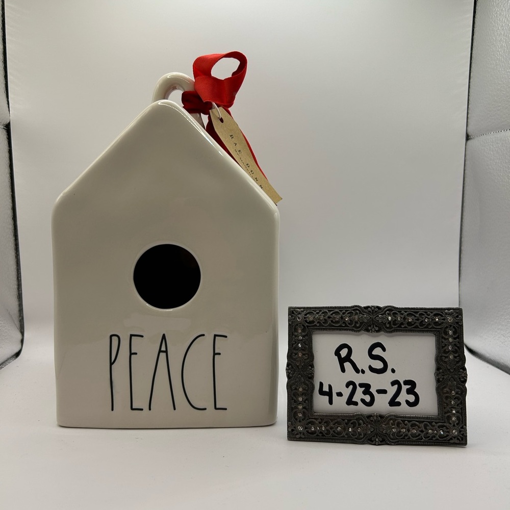 Rae Dunn “Peace” birdhouse